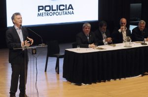 Télam 28/10/2015 Buenos Aires - El jefe de Gobierno porteño, Mauricio Macri, encabezó hoy el acto de celebración por el 7º aniversario de la creación de la Policía Metropolitana que se llevó a cabo en la Usina del Arte. Foto: Victoria Egurza/ef
